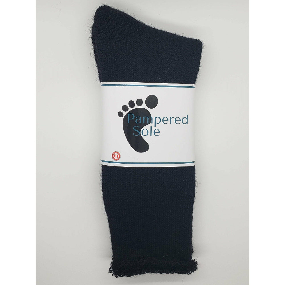 Canadian-made thermal mohair socks in black colour.