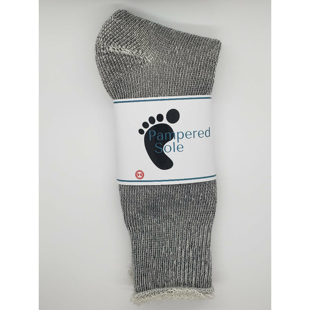 Canadian-made thermal mohair socks in grey colour.