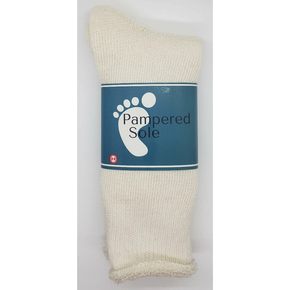 Canadian-made thermal mohair socks in natural colour.